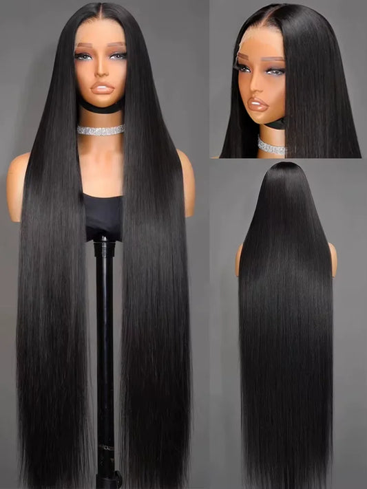 Bone Straight Wigs Human Hair 13x6 HD Lace Frontal Wig 30 32Inch 100%  Lace Front Wig 5x5 Closure Glueless Natural For Women Badiee Stylez