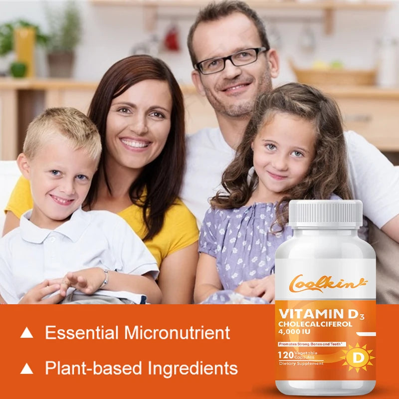High Potency Vitamin D3 4000 IU - Helps Muscle Nerve Health Support Bone Density Teeth and Skin Heart Health - 120 Capsules