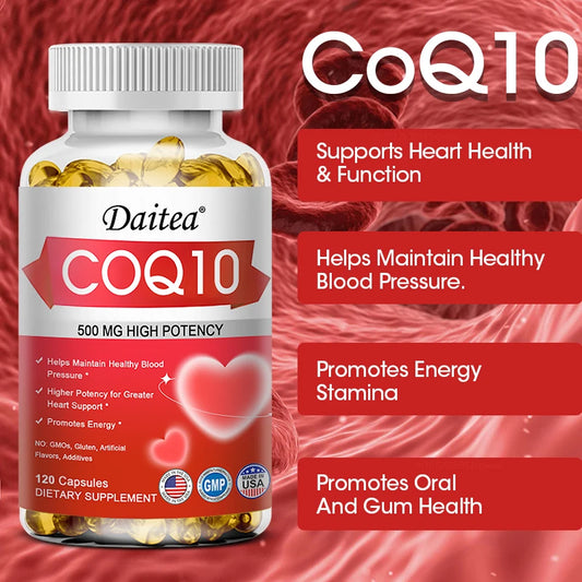 Daitea Coenzyme Q10 - a stable, highly absorbable form - supports energy production and promotes overall health.