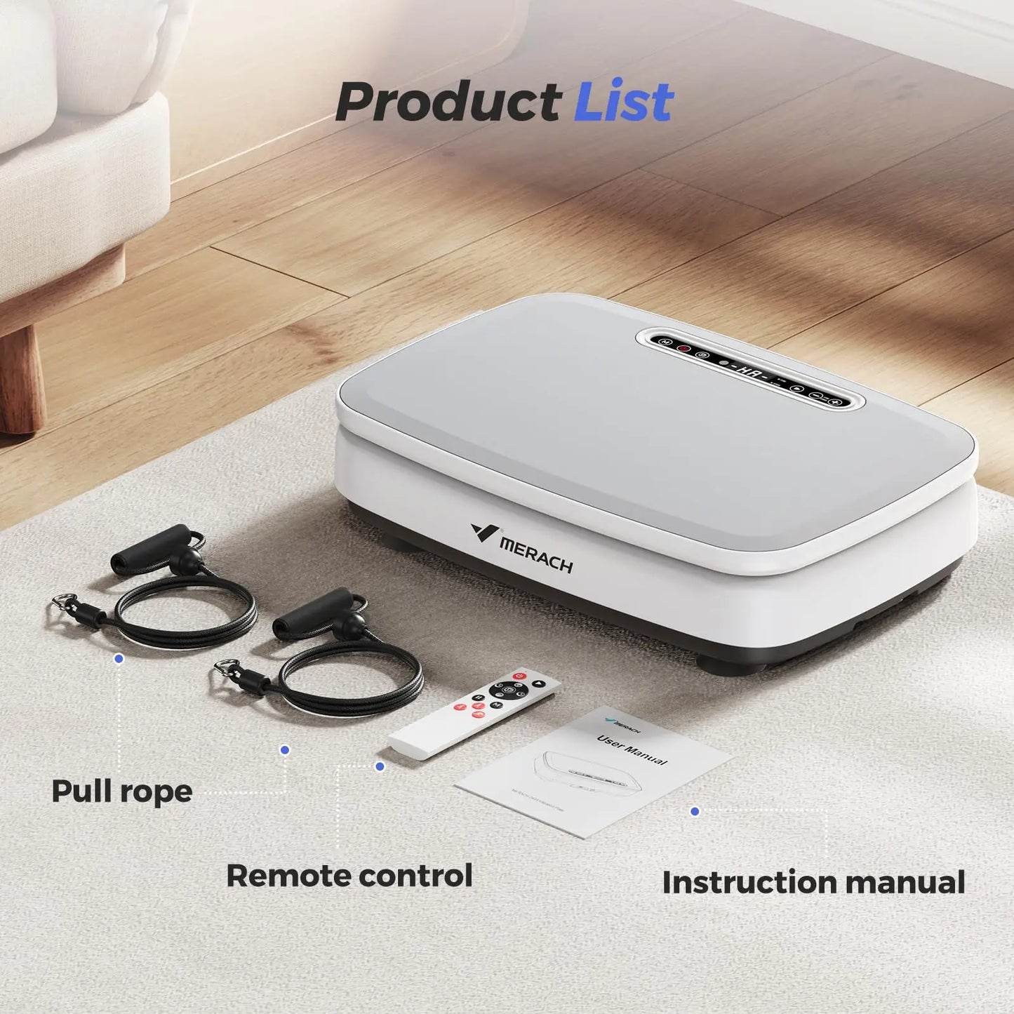 MERACH Vibration Plate Exercise Machine with Light Whole Body Workout Power Vibrate Platform Vibration Plate Lymphatic Drainage 2439W2 NO LIGHT United States