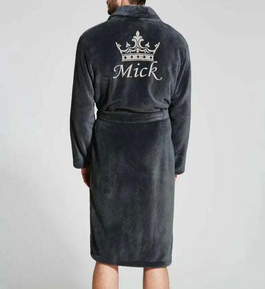 Personalised His and Hers Dressing Gown Customised Name Couples Bathrobes Terry Unisex Robe Monogrammed Mrs Mr Matching Robes