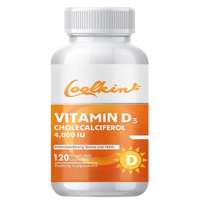 High Potency Vitamin D3 4000 IU - Helps Muscle Nerve Health Support Bone Density Teeth and Skin Heart Health - 120 Capsules 120 Capsules United States