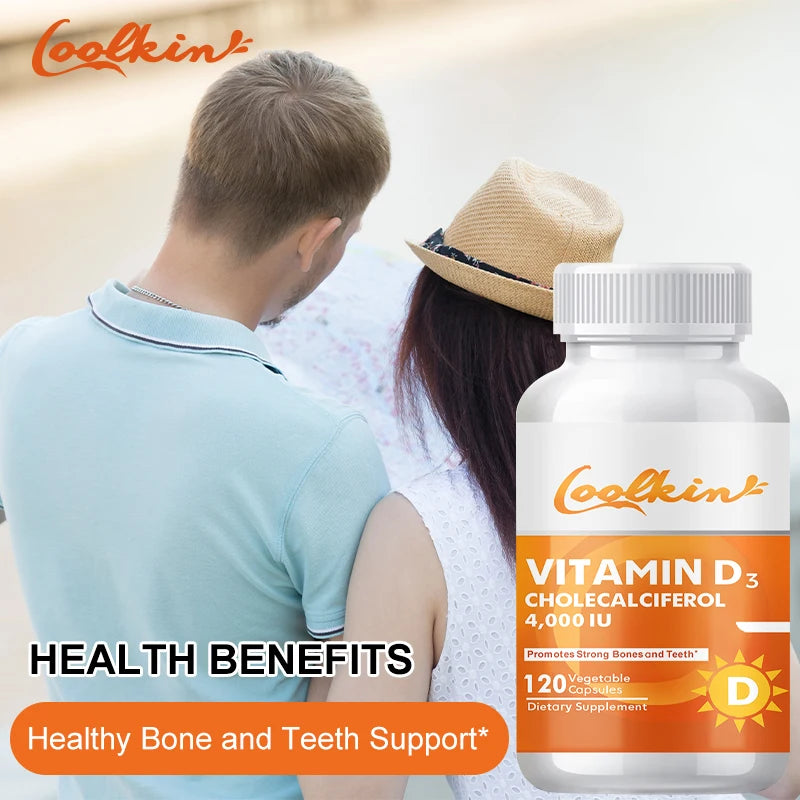 High Potency Vitamin D3 4000 IU - Helps Muscle Nerve Health Support Bone Density Teeth and Skin Heart Health - 120 Capsules