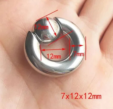 SaYao 2 Pieces Big Stainless Steel Captive Hoop Rings BCR Eyebrow Tragus Ear Piercing Nose Closure Nipple PA Ring Body Jewelry Small 7x12x12mm