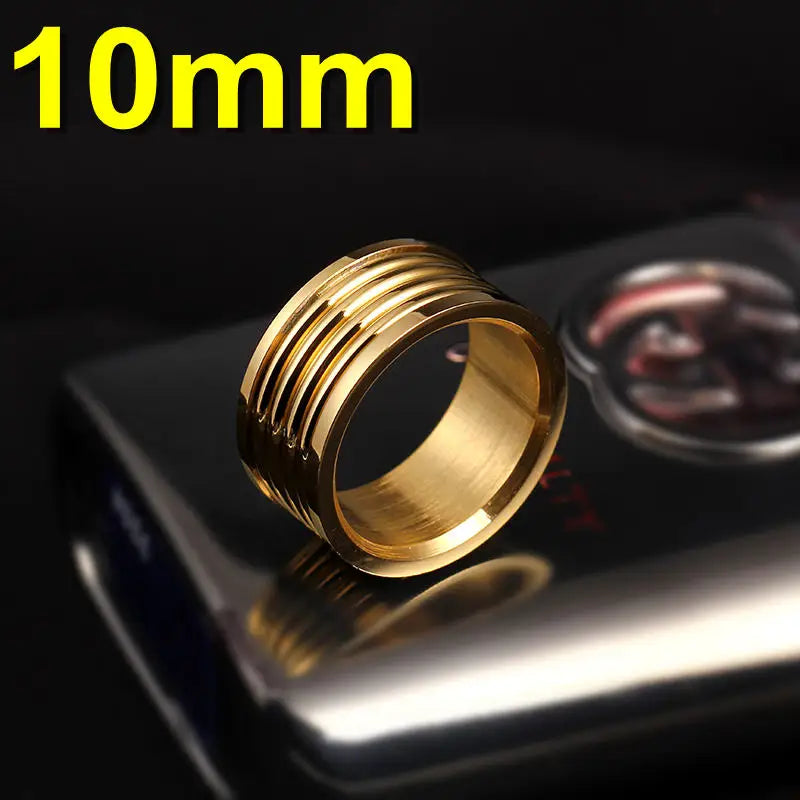 10MM Wide Trendy Stainless Steel Ring For Woman And Man JR2038GL