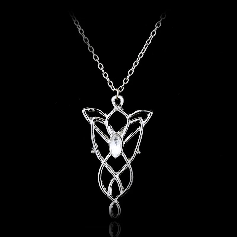 Lord Rings Arwen Evenstar Necklace The Elves Princess Fashion Crystal Cubic Zirconia Stone Pendant For Women Wedding Gifts XL0725 60cm