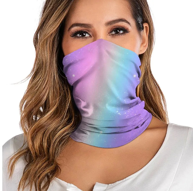 3D digital printed women's outdoor Bandana Breathable Face Scarf Fishing Cycling Sport Elastic Tube Neck Gaiter headband scarf w01