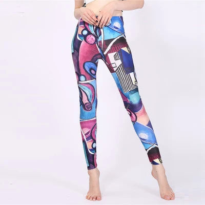 Women Leggings High Waist Cartoon Comic Beauty Print Trousers Soft Female Casual Elastic Pant 20 One Size