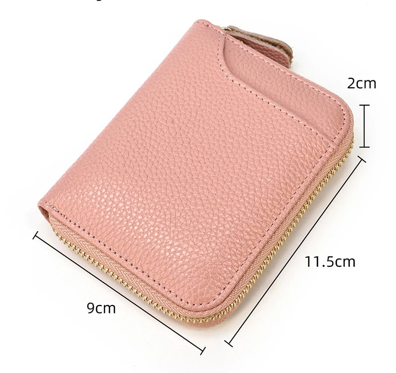 2023 New Short Wallet Men Women Vintage Fashion Card Holder Zipper Coin Purse Crazy Horse Leather Mens Slim Zipper Purse Wallet