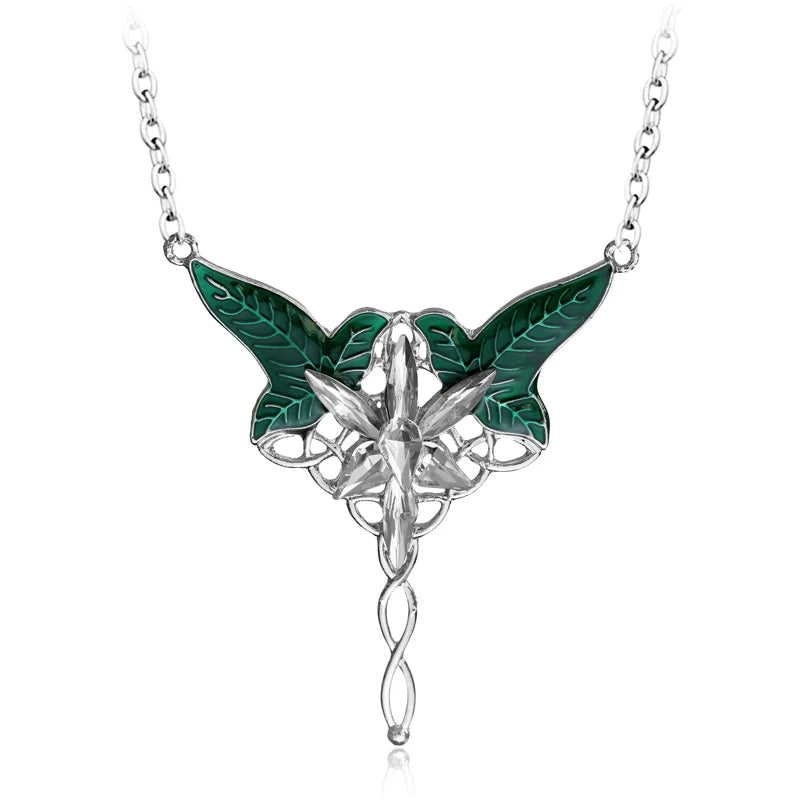 Lord Rings Arwen Evenstar Necklace The Elves Princess Fashion Crystal Cubic Zirconia Stone Pendant For Women Wedding Gifts XL0249 60cm