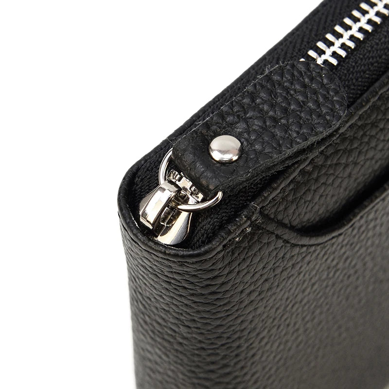 2023 New Short Wallet Men Women Vintage Fashion Card Holder Zipper Coin Purse Crazy Horse Leather Mens Slim Zipper Purse Wallet