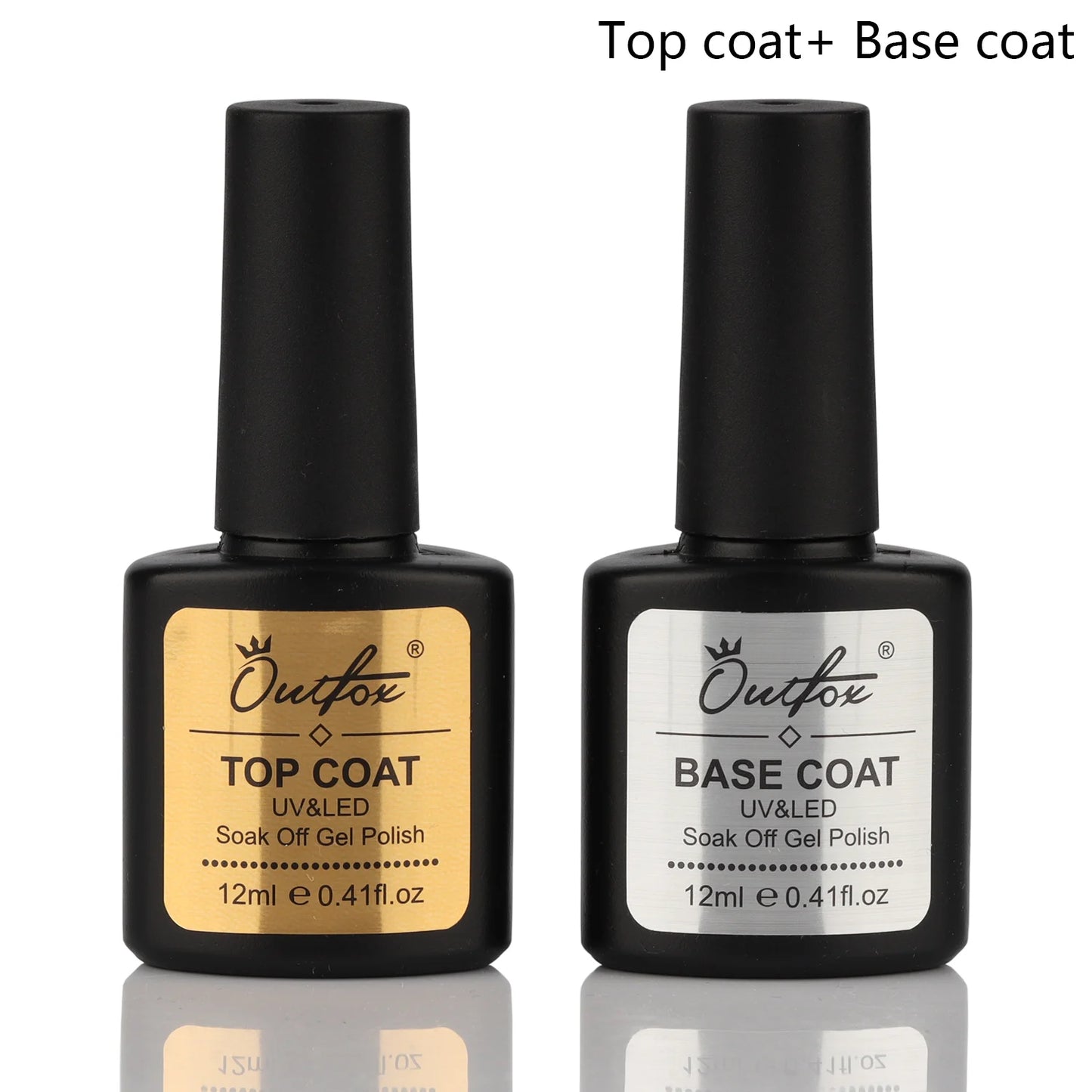 12ml Soak Off Nail Top Coat and Base Coat Set No Wipe UV Gel Nail Polish Semi Permanent Manicure Art Tool Primer Hybrid Varnish