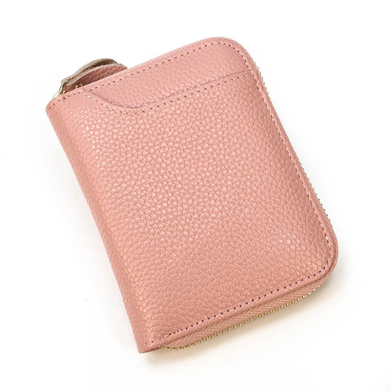 2023 New Short Wallet Men Women Vintage Fashion Card Holder Zipper Coin Purse Crazy Horse Leather Mens Slim Zipper Purse Wallet