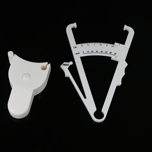 2Pcs/Set White PVC Body Fat Caliper Measure Tape Tester Fitness For Lose Weight For Body Building Portable Fitness Equipmnet