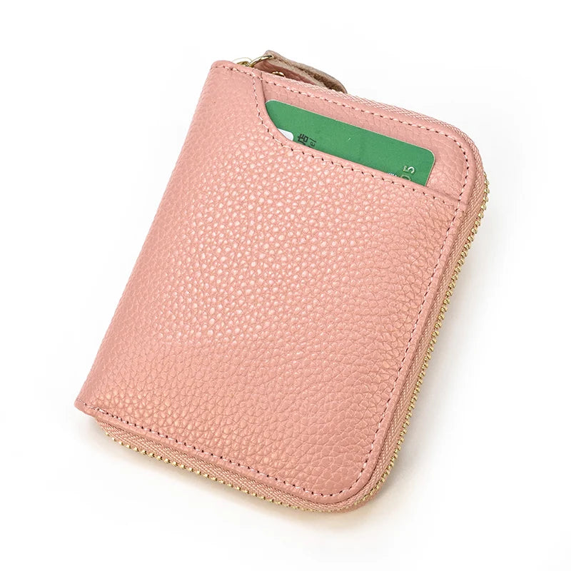 2023 New Short Wallet Men Women Vintage Fashion Card Holder Zipper Coin Purse Crazy Horse Leather Mens Slim Zipper Purse Wallet