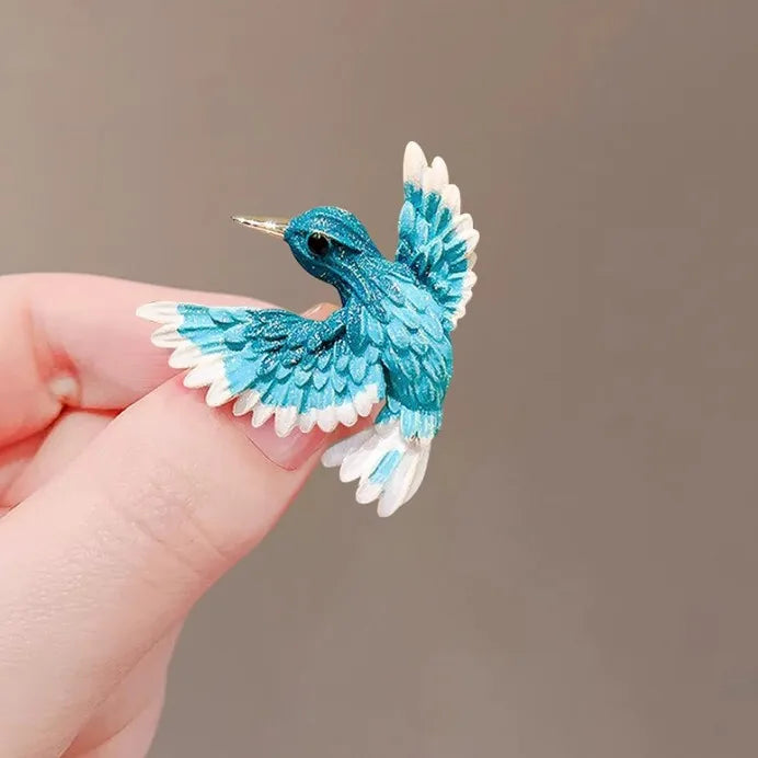 New Chinese style blue wing bird brooch, high-end women's exquisite retro chest flower, niche design, pin with accessories D176--WSD540L