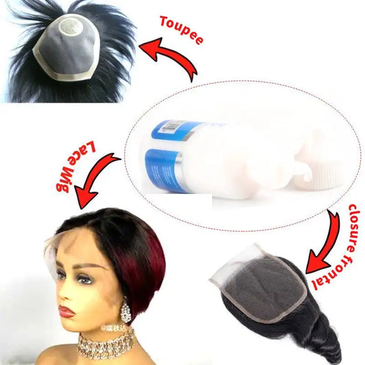 Hair Replacement Adhesive Invisible Wig Bonding Glue Strong Hold Glue Wig Adhesive Glue for Lace Hairpiece, Wigs & Toupee
