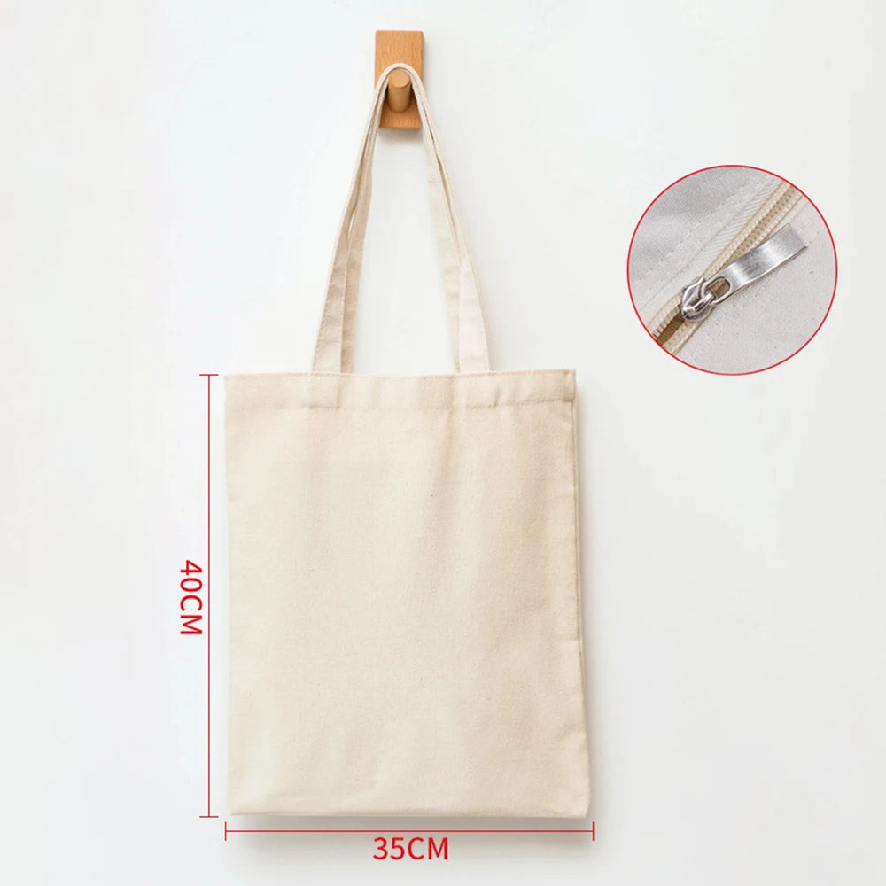 ISKYBOB Large Capacity Canvas Shoulder Bag Handbag Folding Eco Cotton Tote Bags Reusable DIY Painted Shopping Bag Grocery Bag