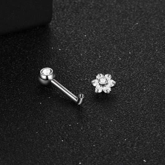 1PC Titanium Christina Piercing Flower Vertical Hood Intimate Piercing Gold Color Sexy Belly Rings Surface Jewelry for Men Women Badiee Stylez