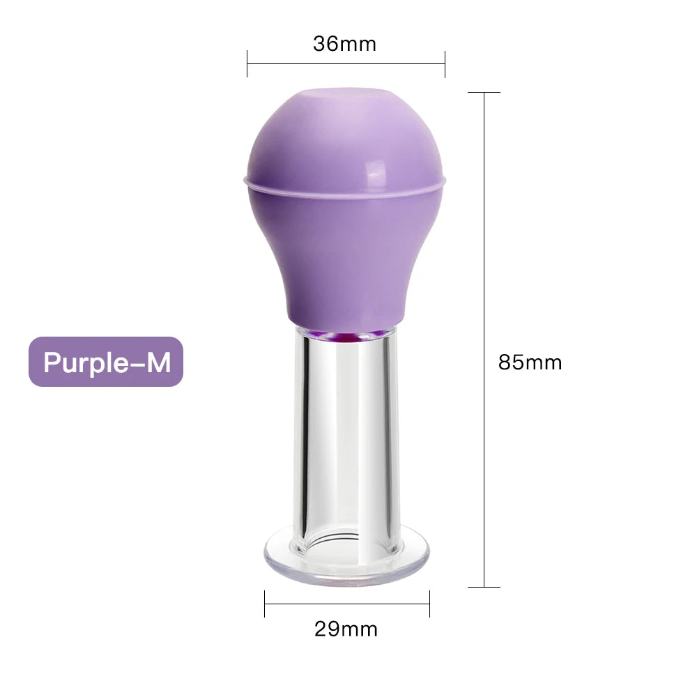 Facial Massage Cups Vacuum Cupping Skin Lifting Anti Cellulite Massager for Face Pvc Body Cups Skin Scraping Massage Jar Purple-M