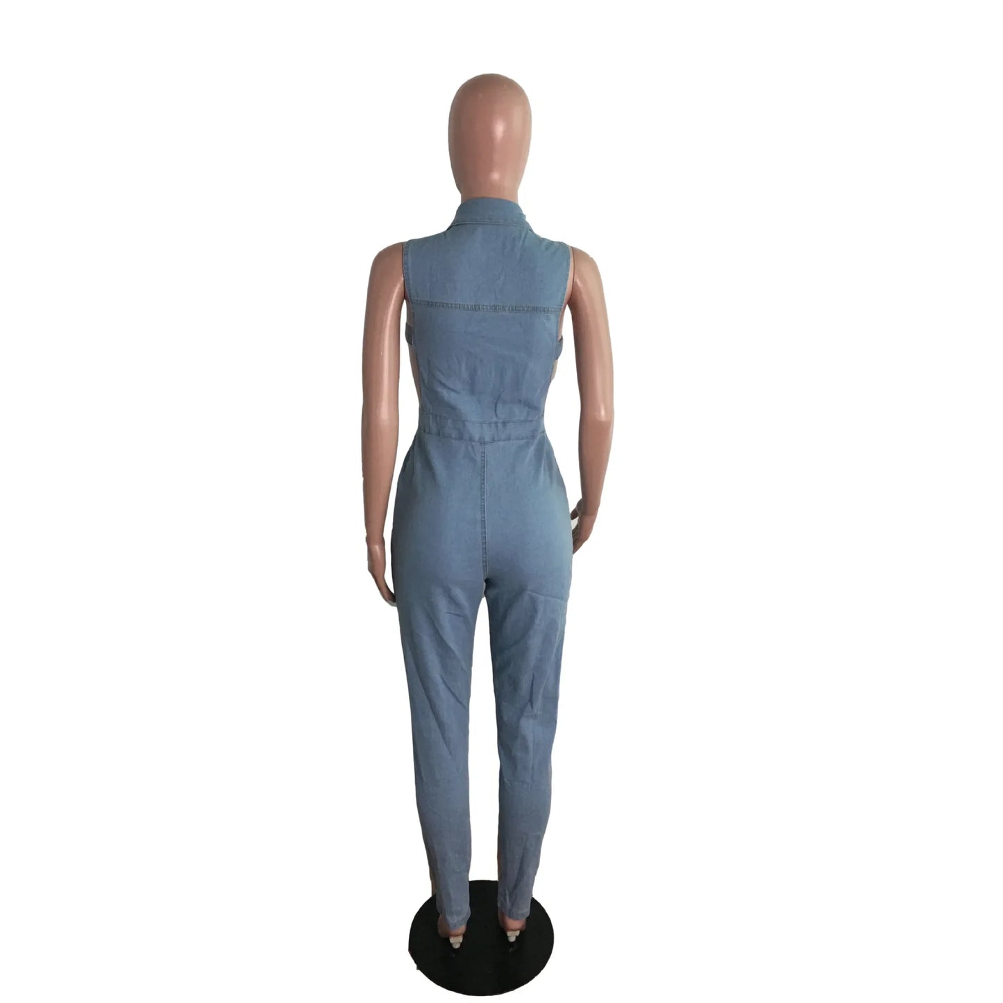 Hollow Denim Ankle Length Pants Women Overalls Spliced Washed Pencil Jeans Vintage Skinny Jean One Piece Button Sexy 2025