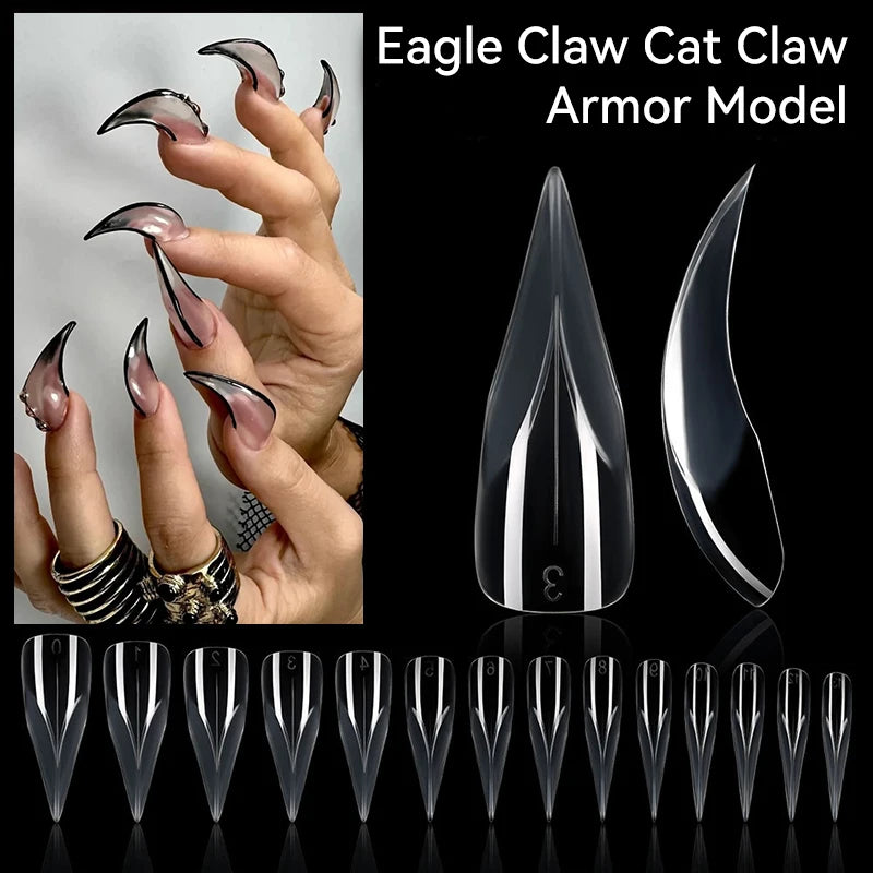 140Pcs 3D False Nails Press On Nails Extenison Tips Bendable Dual Form Full Cover DIY Nail Art Manicure Decoration Fake Nail Tip