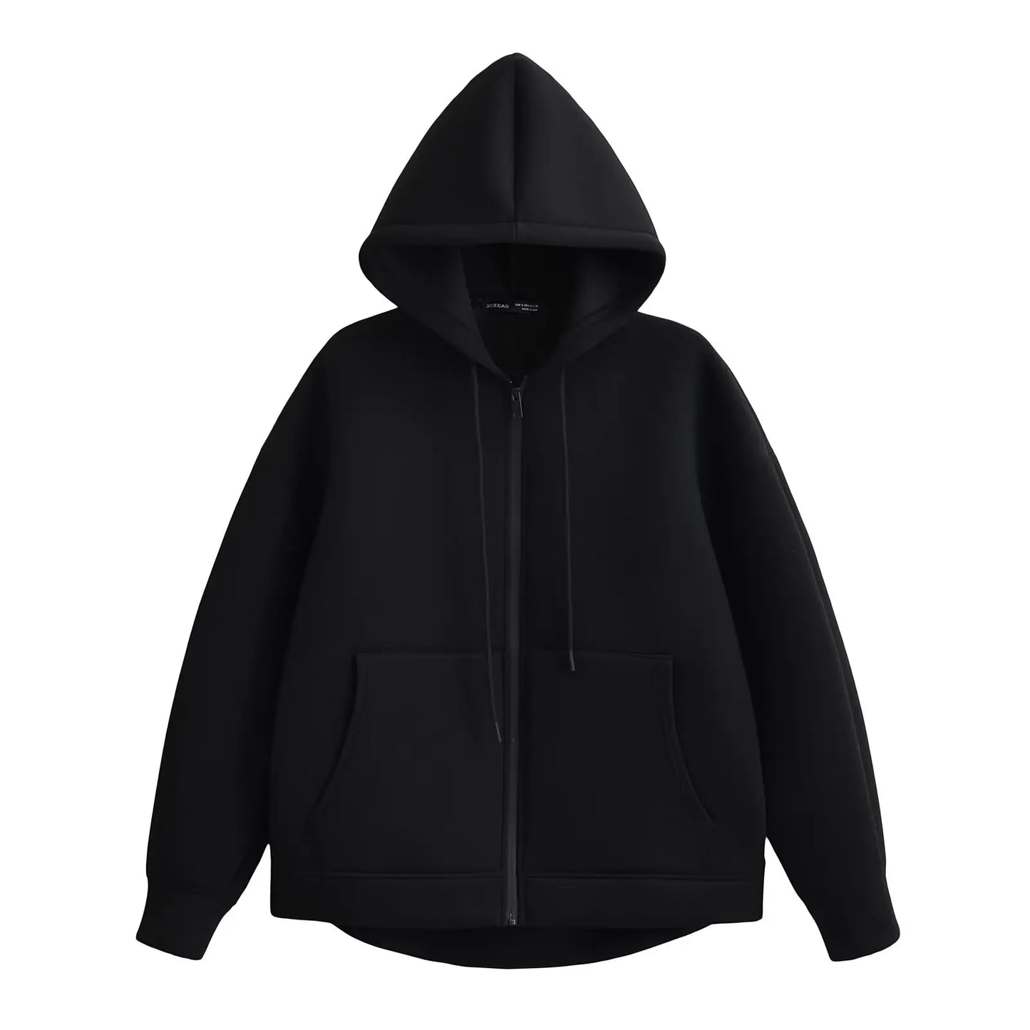 MUJER Zip up Hoodies Women Autumn Hooded Sweatshirt Woman Long Sleeve Oversized Women's Sweatshirts Zip Hoodie Women Jackets black