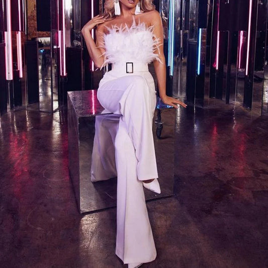 Elegant Solid High Jumpsuit For Woman Casual Long Pants 2023 Summer Sexy Club Bodysuits Evening Party Female Clothing Vintage Badiee Stylez