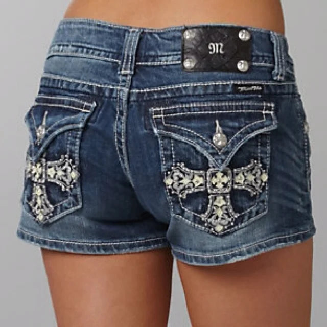 Y2k Shorts Women Harajuku Oversized Pattern Ironing Retro Goth Women Clothing Jean Shorts High Waist Hip Sexy Girl Biker Shorts