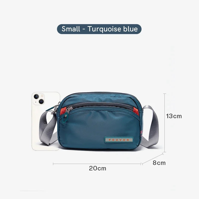 Fouvor Women Shoulder Bag Trend 2025 Nylon Small Crossbody Bag Fashion Sports Waterproof High End Messenger Bags Ladies 2587-19 Blue