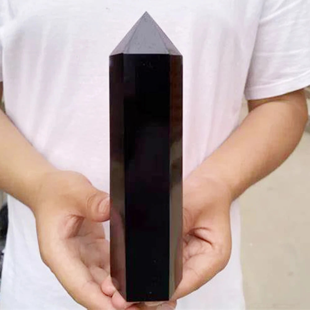 15cm Natural Amethyst Single Pointed Hexagonal Prism Crystal Wand Big Size Lapis Lazuili Tower Home Decoration Labradorite Craft