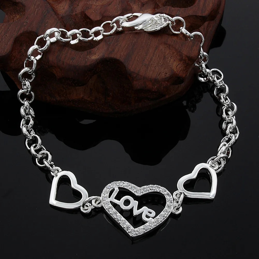 New High quality 925 Sterling Silver 4MM Women Men chain Male Twisted Rope Bracelets Fashion Silver Jewelry LH015