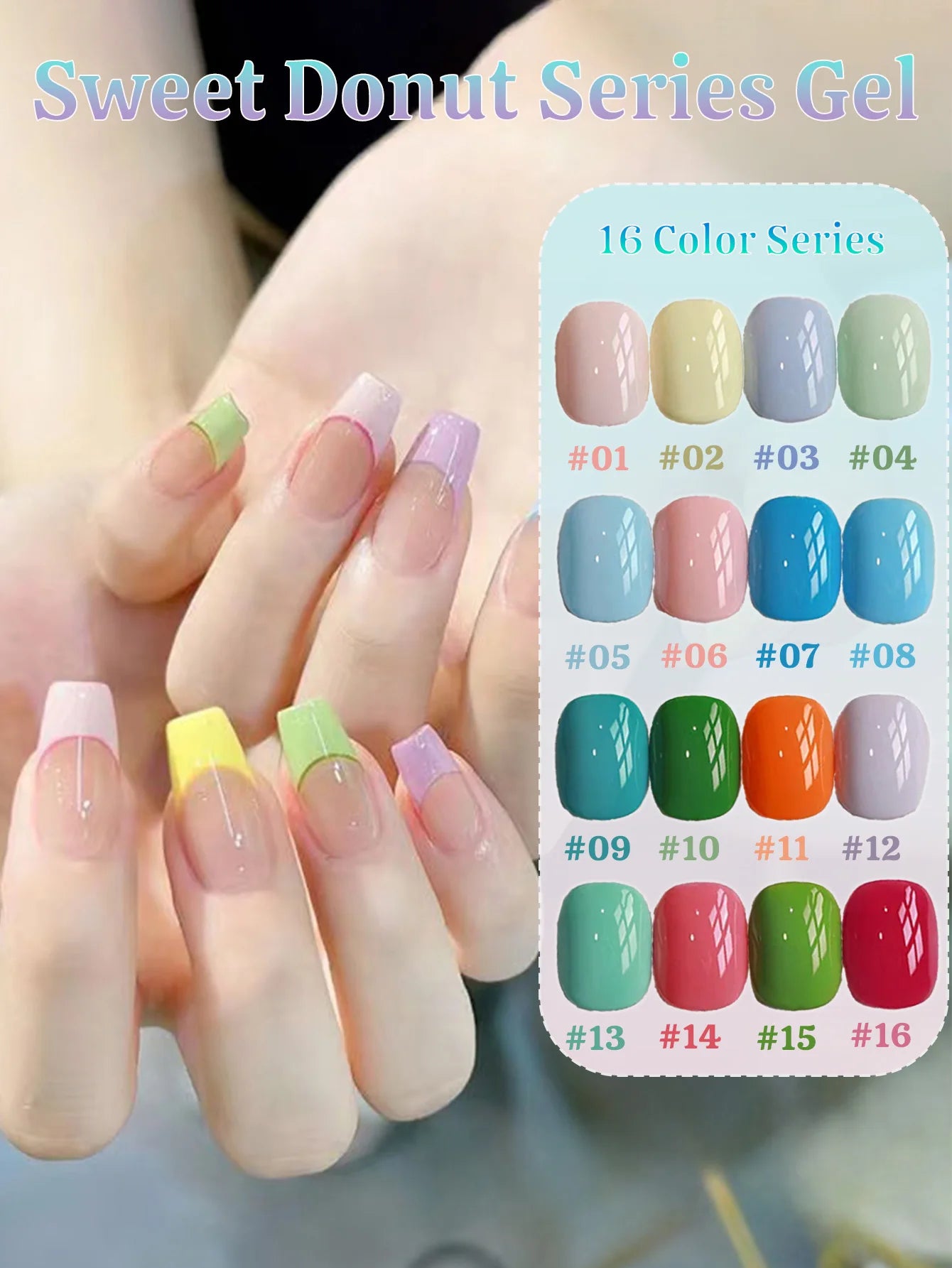 1-16pcs PSK Afternoon Sweetheart Gel Nail Polish Yellow Nails Macaron Sweetheart Color Series Whitening Nail Art Nail Supplies tiantianquan1-16
