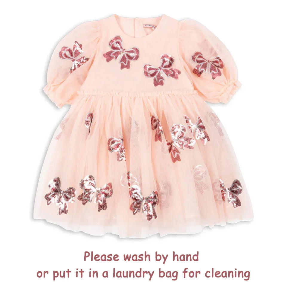 2025 Girls Party Princess Dress KS Kids Sequin Mesh Dresses Girl Full Print Dress Carnival Party Baby Cute Skirt Children Gifts NO 3