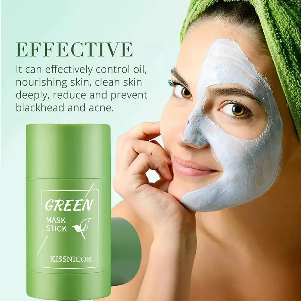 Face Clean Mask Green Tea Cleansing Stick Mask Shrink Pores Deep Blackhead Remover Facial Cleansing Moisturizing Mask Skin Care