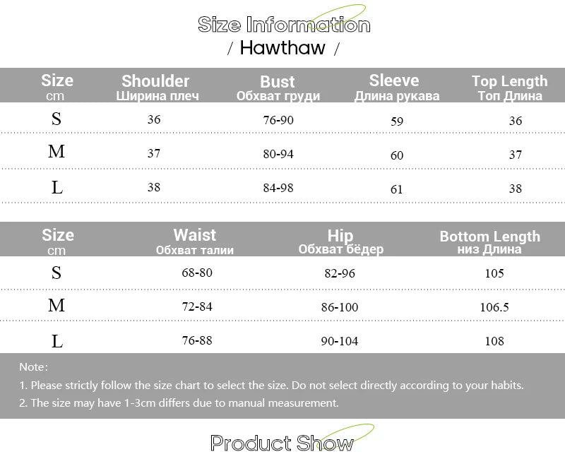 Hawthaw Women 2024 Spring Autumn Long Sleeve Crop Tops Long Pants Two Piece Matching Sets Outfits Wholesale Items For Business