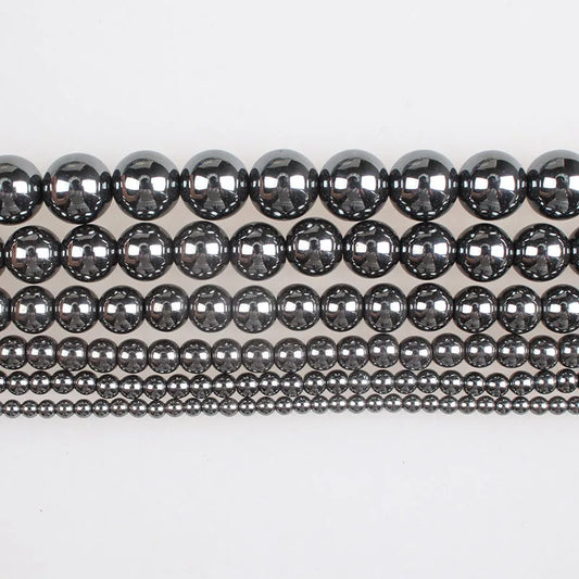 Natural Stone Beads Black Hematite Beads Round Loose Beads 2 3 4 6 8 10 12 14mm For Bracelets Necklace Jewelry Making