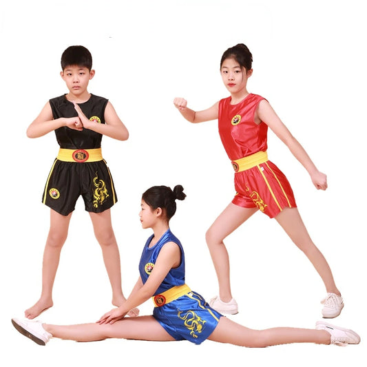 Unisex Boxing Uniform Sanda Suit Kongfu Uniform Wushu Clothing Martial Arts Performance Costume for Children Adult Badiee Stylez