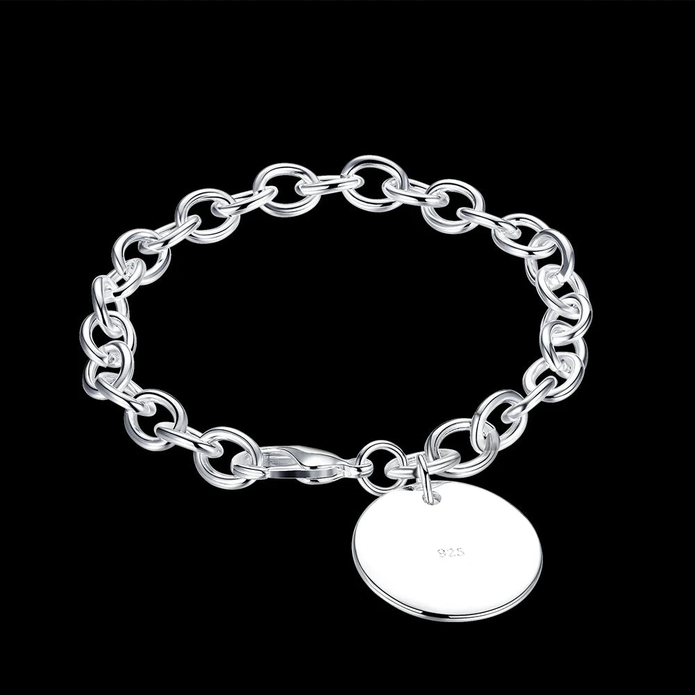 New High quality 925 Sterling Silver 4MM Women Men chain Male Twisted Rope Bracelets Fashion Silver Jewelry H270