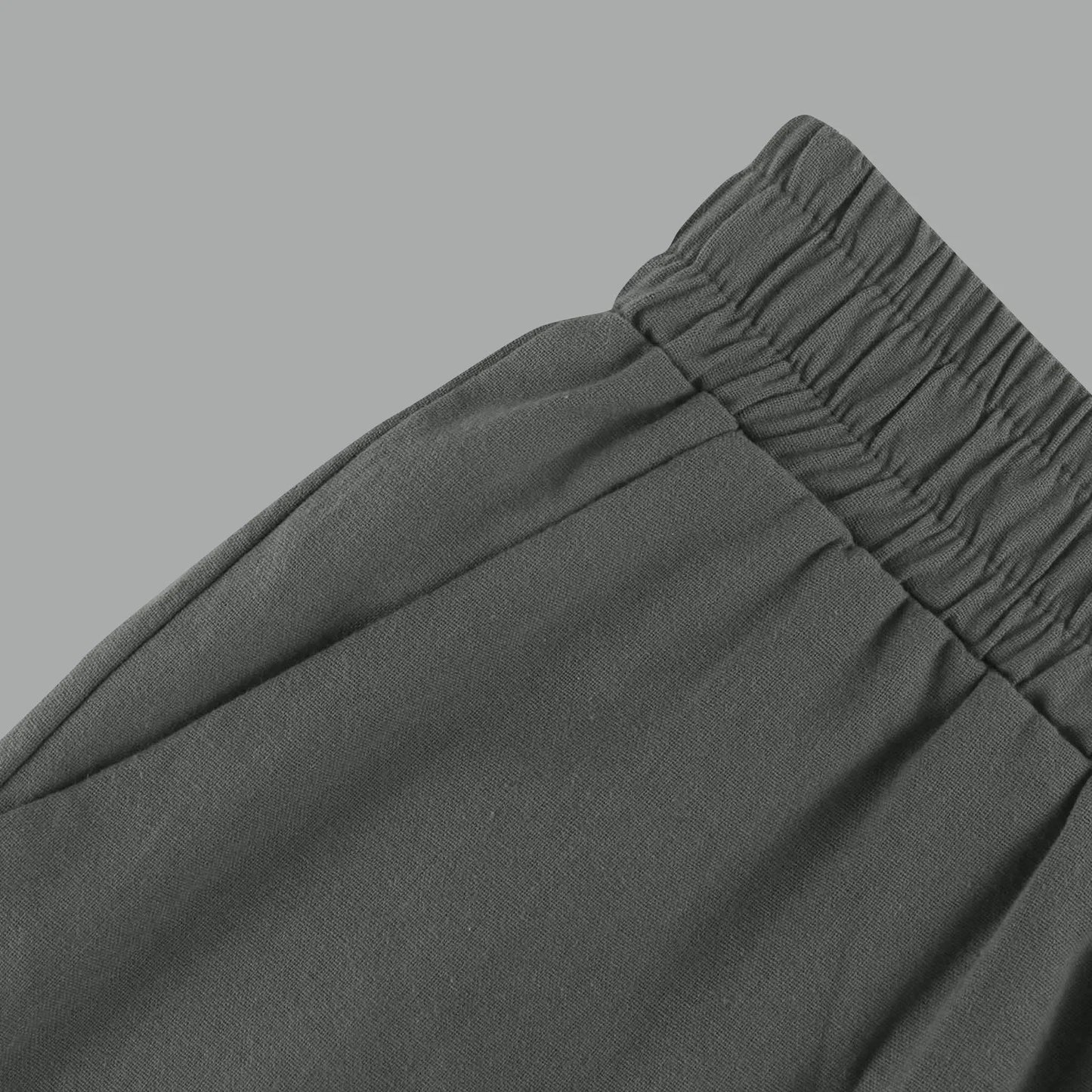Womens Capris Cotton Linen Pants Drawstring Elastic Waist Pants Casual Cropped Trousers Daily Breeches Five Half Pants Pantalone