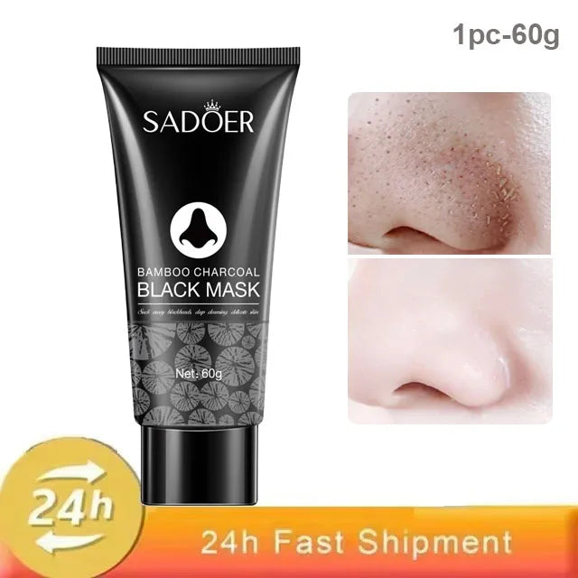 Blackhead Remover Mask Bamboo Charcoal Shrink Pores Acne Black Head Removal Cream Nose Cleansing Black Peel Off Masks Skin Care 1pc-60g