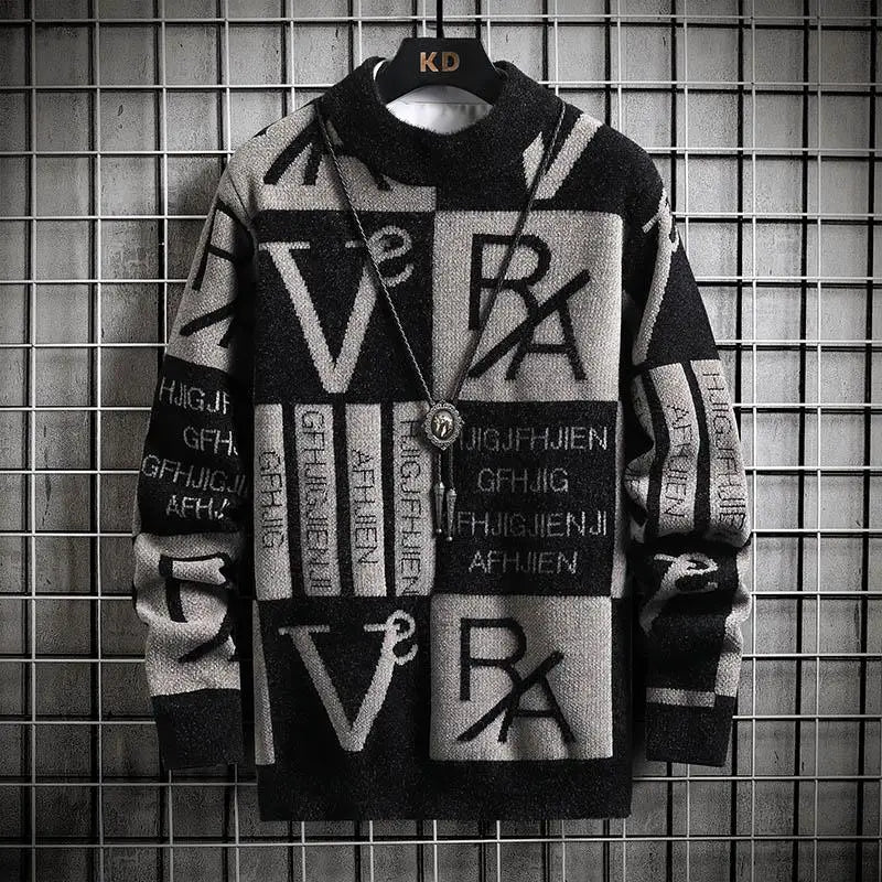 Men Knitted Sweater Stripe Pullovers Printing Round Neck Sweater Autumn/Winter Designer Quality Casual Men Clothing Jumper Badiee Stylez