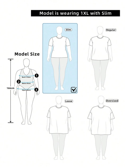 Plus Size Rave Coachella Women's Plus Size Skinny Whole Simple Fashion Neckline Bundle Stripe Short Sleeve T-Shirt