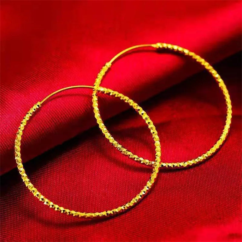 Senlissi - New Fashion 18k Gold Plated 925 Sterling Silver Women's Hoop Earrings 2.0mm Fashion Earring Rose Gold Cерьги Kольца 0