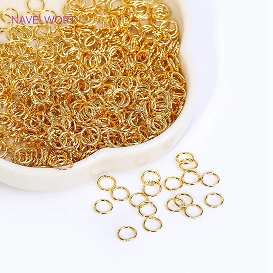 18K Gold Plated Split Rings Connecting Ring Brass Open Jump Rings Accessories For Jewelry DIY Jewelry Material Wholesale