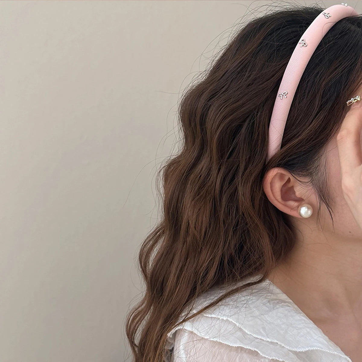 1pc/3pcs butterfly tie headband simple solid color fabric sponge head buckle headband accessory