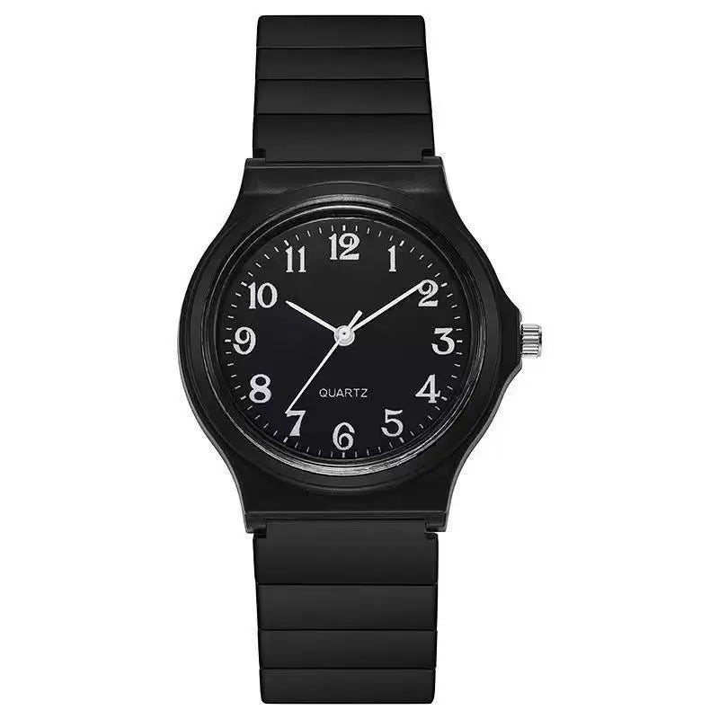 Casual Exam Watch Silicone Strap Simple Women Watch Student Ladies Quartz Wristwatch Waterproof Round Small Dial Clock for Girls