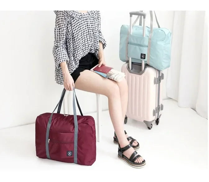 1-piece foldable travel bag, weekend travel bag, gym bag, suitable for airline carry on luggage bag, business travel storage bag