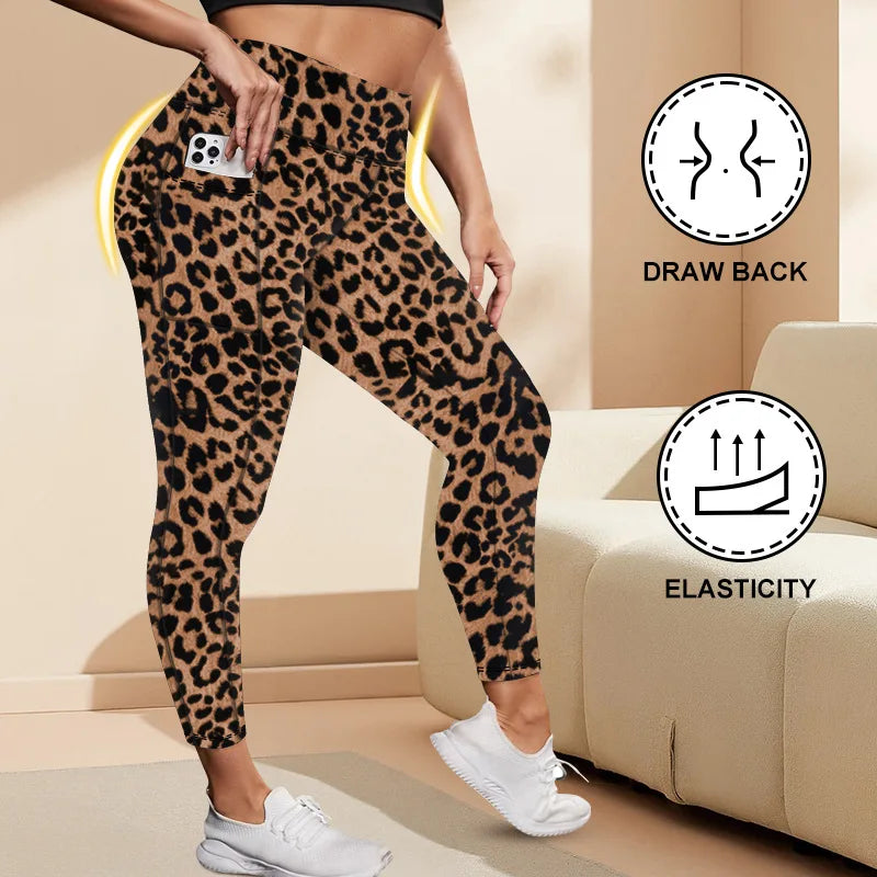 Women's High-Waisted Yoga Pants Plus Size Butt-Lifting Workout Leggings with Pockets Elastic Activewear for Gym & Running yellow