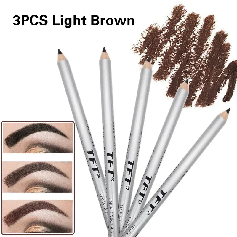 1/3pcs Eye Brow Pencil Waterproof Professional Women Eye Makeup Pen Easy Color Natural Black Brown Cosmetic Beauty Eyebrow Tool 3pcs-20